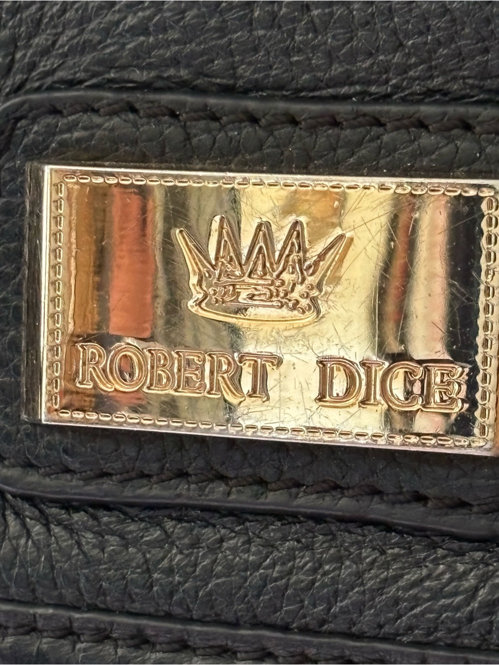 Purse Robert Dice | Leather | Black Satchel | Crossbody + Shoulder Bag - Picture 3 of 8